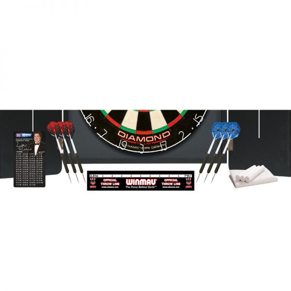 Kit Winmau Cible Diamond,Armoire Plain black,2 jeux de fléchettes