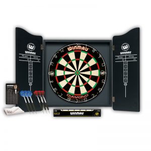 Kit Winmau Cible Diamond,Armoire Plain black,2 jeux de fléchettes