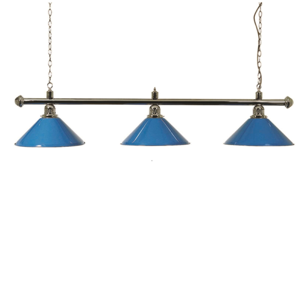 Lampe Chrome 3 cônes bleus 150cm