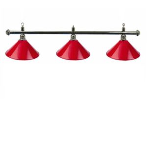 Lampe Chrome 3 cônes rouges 150cm