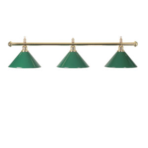 Lampe Laiton 3 cônes verts150cm