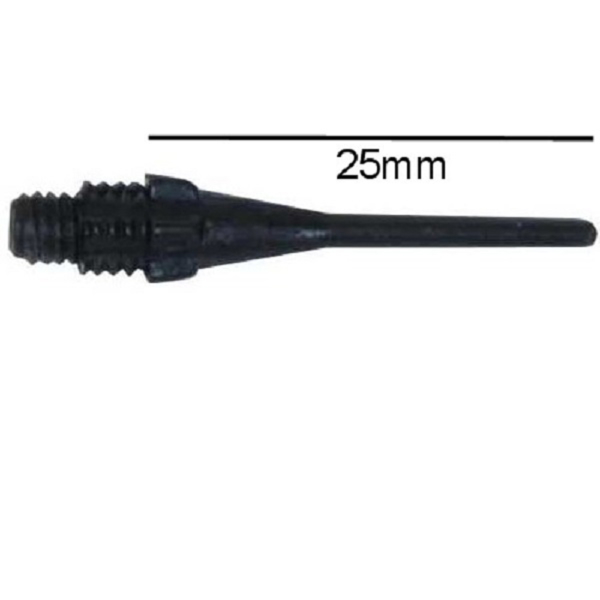 Pointes 2BA&1/4 Nylon Plus ultra  (25mm) noire les 100
