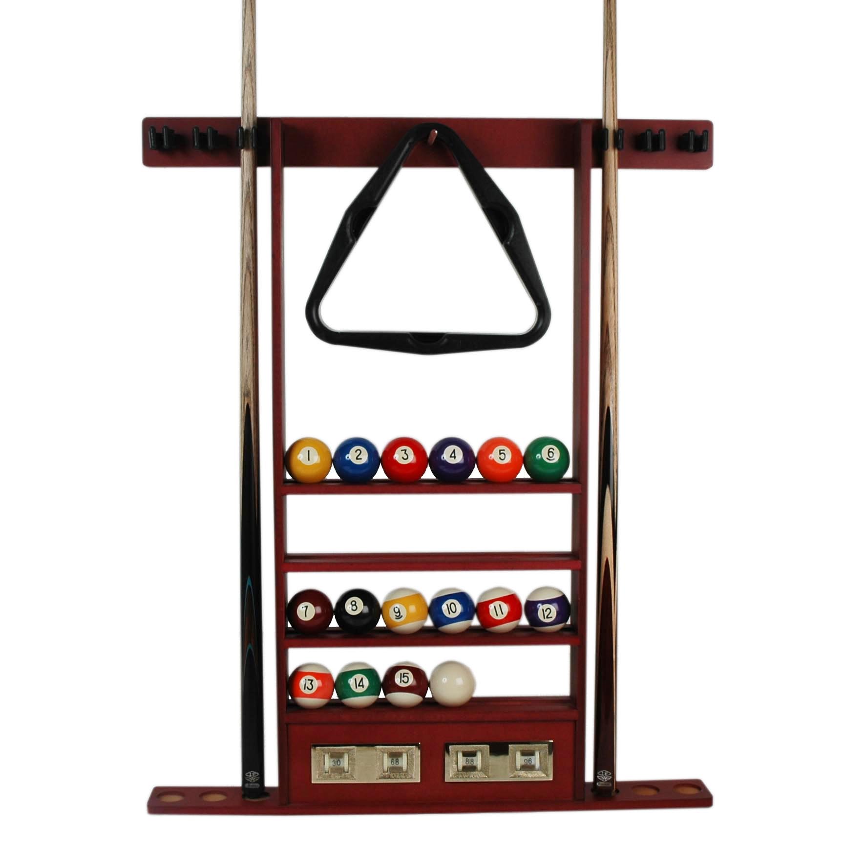 Porte-queues Mahogany 6 queues Compteur Carom – France Pool Shop