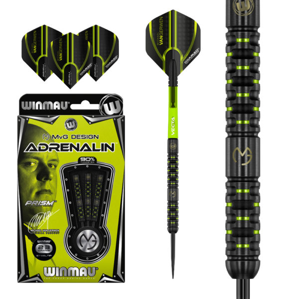 Jeu acier Winmau MvG Adrenalin 90% tgs 23g