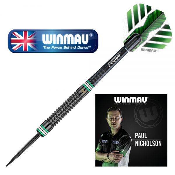 Jeu acier Winmau Paul Nicholson Onyx Coating 90% tgs 22g