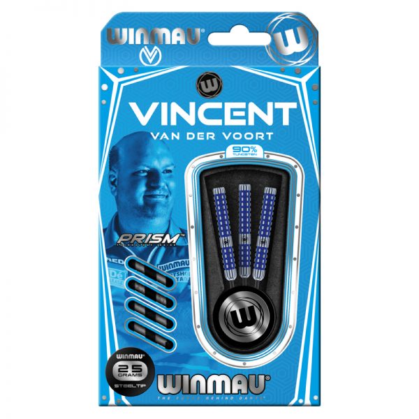 Jeu acier Winmau Vincent Van Der Voort 90% 25g