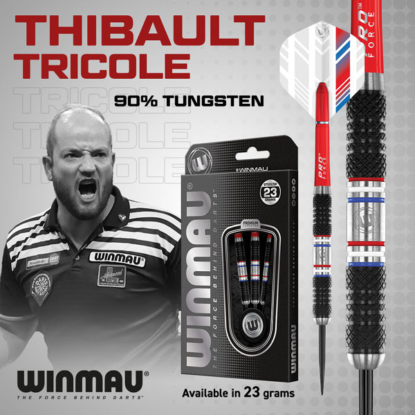 Jeu acier Winmau Thibault Tricole ‘The French Touch » Onyx Coating 90% tgs 23g