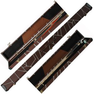 Etui rigide renforcé Dark brown/piqûres brodées white 2p3/4  121cm