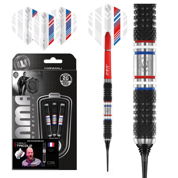 Jeu nylon Winmau Thibault Tricole ‘The French Touch » Onyx Coating 90% tgs 18/20g