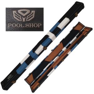 Etui rigide White/Black/ Blue Poolshop Queue 2 pièces