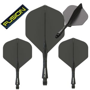 Combi Ailette&Tige Winmau Fusion Solid Black 22mm