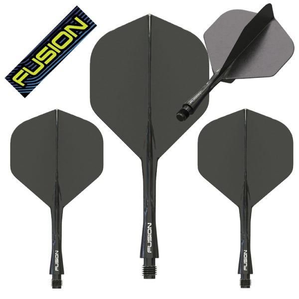 Combi Ailette&Tige Winmau Fusion Solid Black 28mm